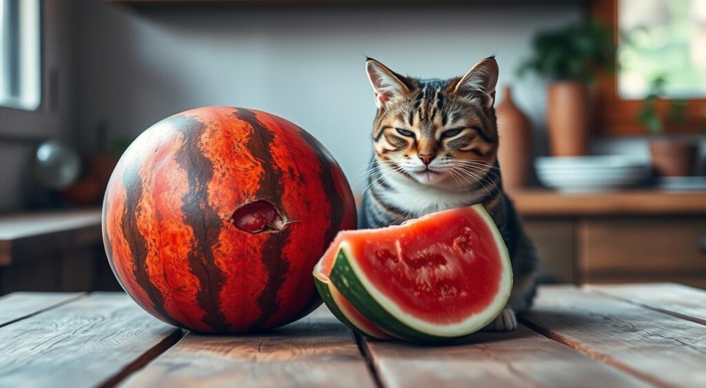 Gato e melancia