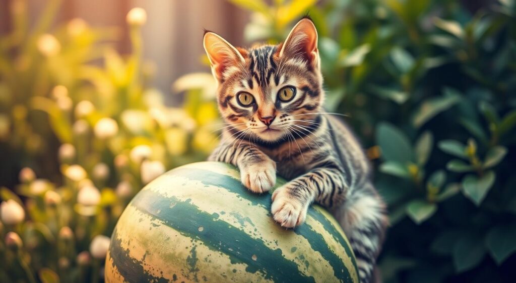 Gato e melancia